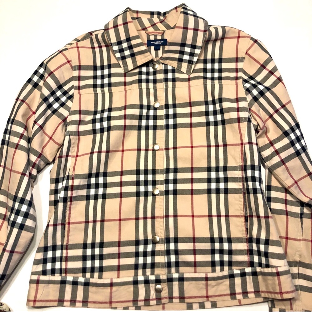 Burberry Kids Plaid Jean Jacket - Beige, Black, Red